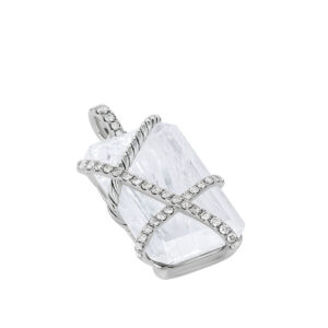 David Yurman Cable Wrap Amulet in Sterling Silver with Crystal and Diamonds, 40.7mm DY Bailey's Fine Jewelry