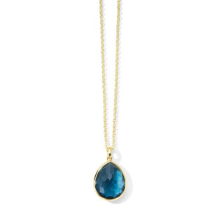 Ippolita Rock Candy London Blue Topaz Medium Teardrop Pendant Necklace in 18K Gold Necklaces & Pendants Bailey's Fine Jewelry