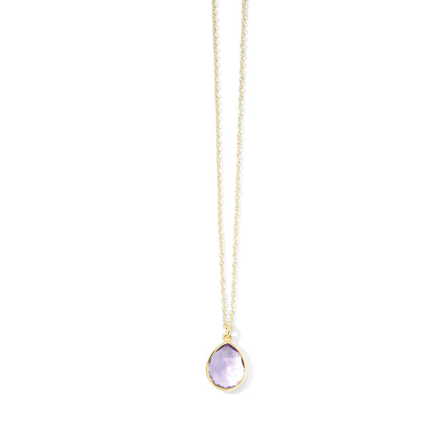 Ippolita Rock Candy Amethyst Mini Teardrop Pendant Necklace in 18K Gold