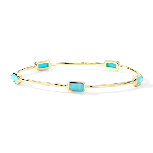 Ippolita Rock Candy 18K Gold Gelato Bangle Bracelet with Turquoise