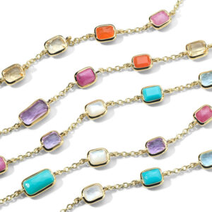 Ippolita Rock Candy Long Gelato Necklace in 18K Gold Summer Rainbow 34.5"