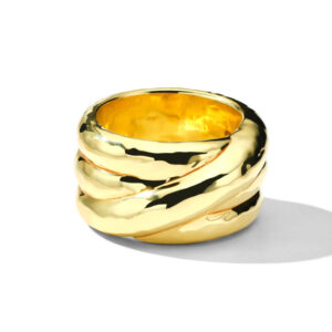 Ippolita Classico 18K Gold Hammered Whirlpool Band Fashion Rings Bailey's Fine Jewelry