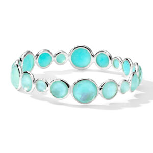 Ippolita Lollipop Sterling Silver Bangle Bracelet with Rock Crystal, Mother-of-Pearl and Amazonite Triplet Bangle & Cuff Bracelets Bailey's Fine Jewelry