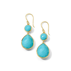 Ippolita Rock Candy Turquoise Snowman Teardrop Earrings in 18K Gold Dangle/Drop Earrings Bailey's Fine Jewelry