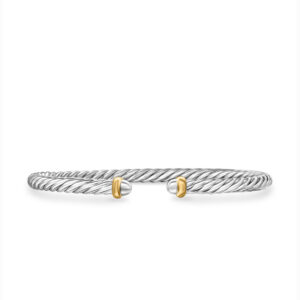 David Yurman Cable Flex Bracelet in Sterling Silver with 14K Yellow Gold, 4mm DY Bailey's Fine Jewelry