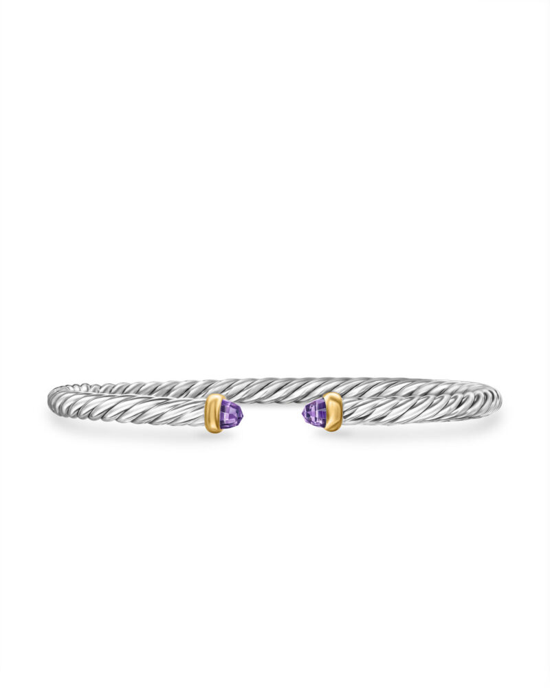 David Yurman Cable Flex Bracelet in Sterling Silver with 14K Yellow ...