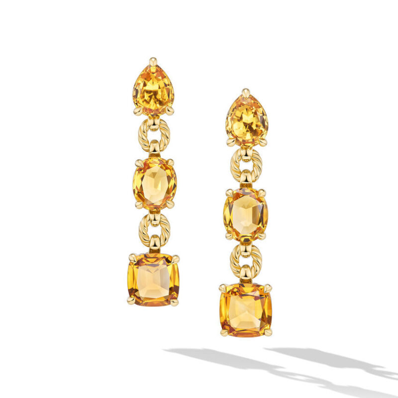 David Yurman Marbella™ Drop Earrings in 18K Yellow Gold with Citrine ...