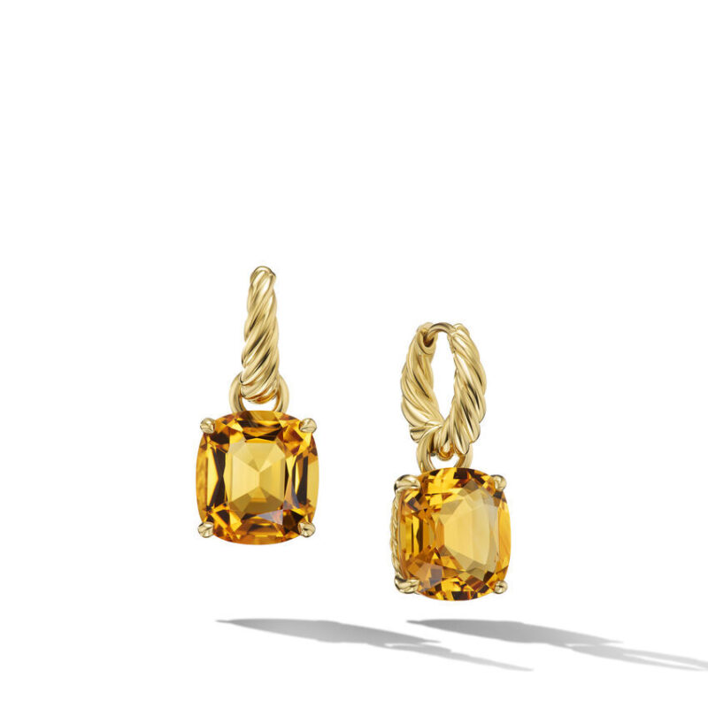 David Yurman Marbella™ Drop Earrings in 18K Yellow Gold with Citrine, 25mm