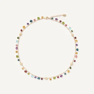 Marco Bicego Africa 18K Yellow Single Strand Mixed Gemstone Necklace Necklaces & Pendants Bailey's Fine Jewelry