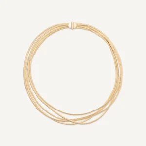 Marco Bicego Cairo 18K Yellow Gold 5-Strand Woven Necklace Collar Necklace Bailey's Fine Jewelry