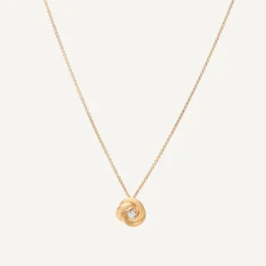 Marco Bicego Jaipur Gold 18K Yellow Gold Floral Diamond Pendant Necklace Necklaces & Pendants Bailey's Fine Jewelry