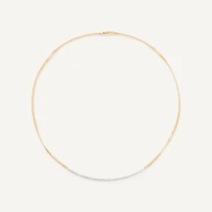 Marco Bicego Marrakech 18K Yellow Gold Coil Necklace With Diamond Bar Collar Necklace Bailey's Fine Jewelry