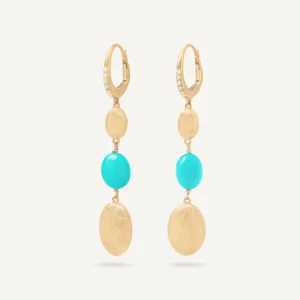 Marco Bicego Siviglia 18K Yellow Gold Drop Earrings with Turquoise Dangle/Drop Earrings Bailey's Fine Jewelry