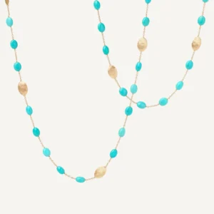 Marco Bicego Siviglia 18K Yellow Gold Necklace with Turquoise, Long Necklaces & Pendants Bailey's Fine Jewelry