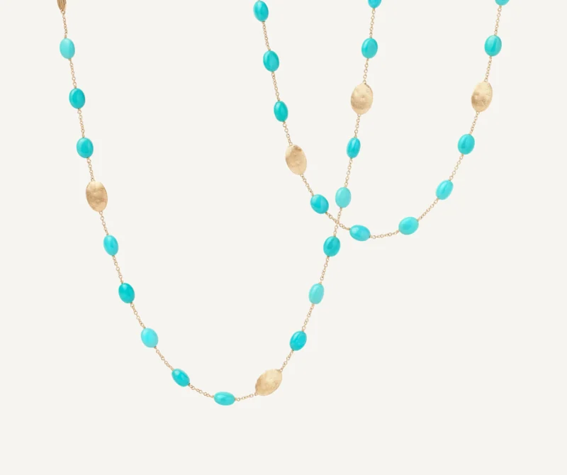 Marco Bicego Siviglia 18K Yellow Gold Necklace with Turquoise, Long